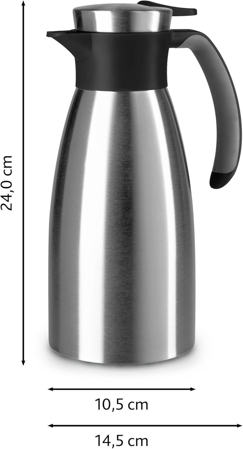 Termos Emsa Soft Grip 1,0 l cu Mâner Moale - 2-1,0 L, Single, Negru