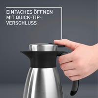 Vákuová termoska Emsa Soft Grip 1,5 l, čierna, nehrdzavejúca oceľ, 12 hodín teplá a 24 hodín studená, protišmyková rukoväť 5