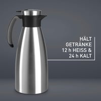 Vákuová termoska Emsa Soft Grip 1,5 l, čierna, nehrdzavejúca oceľ, 12 hodín teplá a 24 hodín studená, protišmyková rukoväť 7