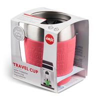 Emsa Travel Cup termo šalica od nehrđajućeg čelika od 0,2 litre, otvor za piće od 360 stupnjeva, sa silikonskim držačem, koraljne boje 10