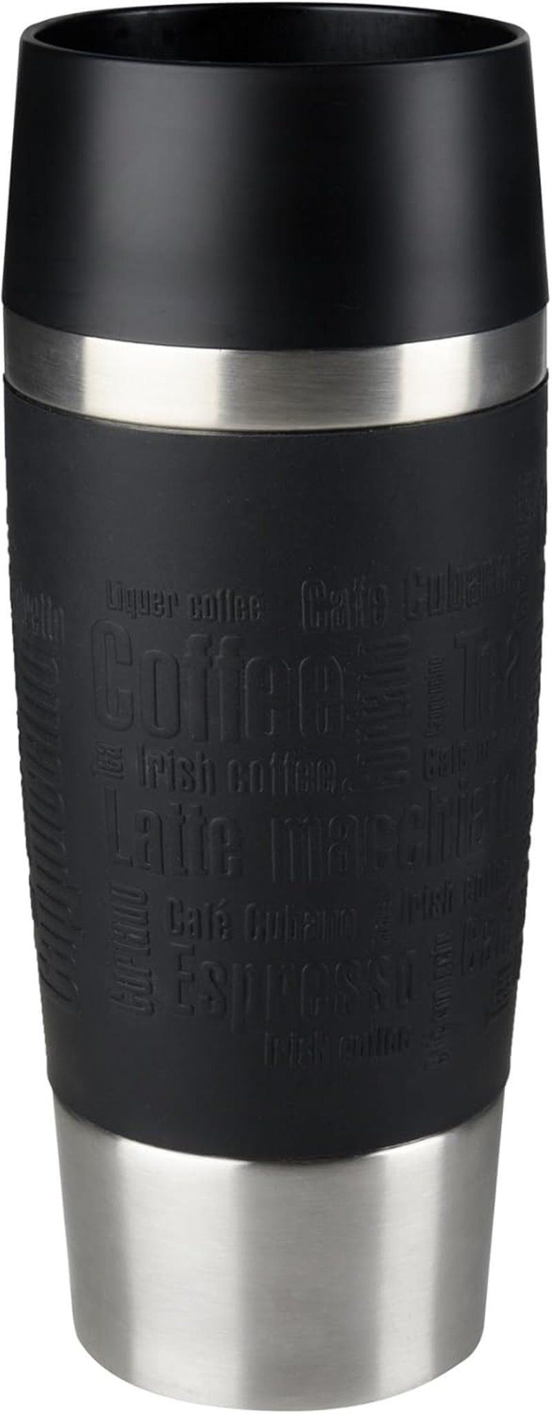 EMSA Travel Mug 0,36L Termikus Pohár Vákuum Szigeteléssel Fekete - Black