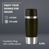 EMSA Travel Mug 0,36L Termikus Pohár Vákuum Szigeteléssel Fekete - Black 4
