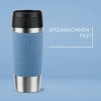 Termohrnček Emsa Travel Mug Classic 360 ml, nerezová oceľ, akvamarínová, 4 h teplý a 8 h studený, 100 % nepriepustný, vhodný do umývačky riadu, N2 5