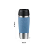 Termohrnček Emsa Travel Mug Classic 360 ml, nerezová oceľ, akvamarínová, 4 h teplý a 8 h studený, 100 % nepriepustný, vhodný do umývačky riadu, N2 9