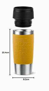 Termoska Emsa Travel Mug Classic N20208 0,36 litra, horčicovožltá, nehrdzavejúca oceľ, 360° otvor na pitie, 4 h teplý/8 h studený, 100 % tesniaci, vhodný do umývačky riadu 6