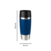 Emsa Travel Mug Classic termosz bögre, 0,36 L, kék, dupla falú vákuumszigetelés, 360° ivás, Soft-Touch szilikon tok, rozsdamentes acél, 513357 4