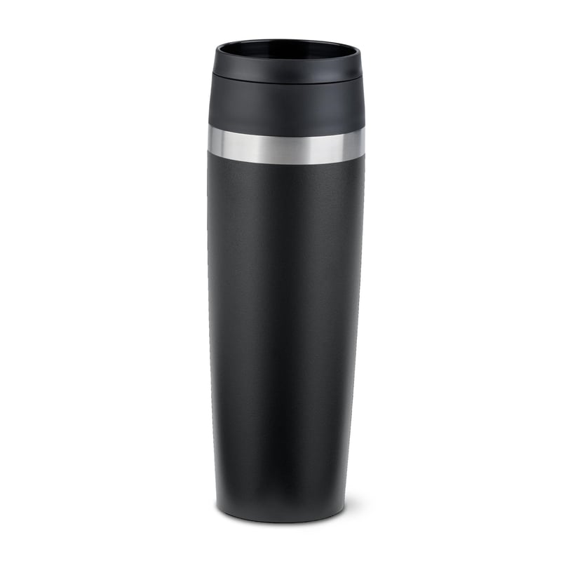 Emsa Travel Mug Coated N2023550 putna termo šalica s poklopcem na navoj, 100% nepropusna, pijenje iz bilo kojeg smjera od 360°, drži hladnim do 12 sati, a toplim do 6 sati