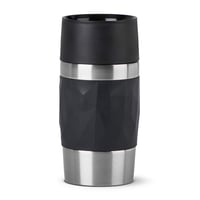Emsa Travel Mug Compact N21601 termo šalica 300 ml, nehrđajući čelik, 3h toplo 6h hladno, 100% nepropusna, otvor za piće 360°, crna 1