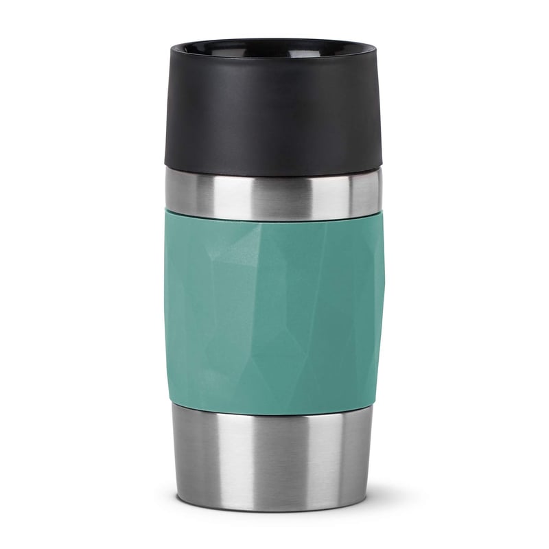 Termoska Emsa Travel Mug Compact 300 ml, nehrdzavejúca oceľ, 360° otvor na pitie, nepriepustná, vhodná do umývačky riadu, zelená