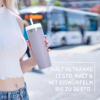 Emsa Travel Mug Cool nerezový termo hrnček so slamkou, 0,5 l, levanduľový – Mierne poškodený (stav: pozri 2. obrázok) 4