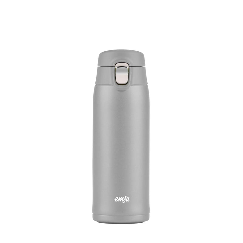 Termoska Emsa Travel Mug Light N21510, 400 ml, nehrdzavejúca oceľ, 8h teplá, 16h studená, 100% tesniaca, vhodná do umývačky riadu, sivá