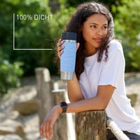 Cană Termos Emsa Travel Mug Wave 500 ml pentru Călătorii, Oțel Inoxidabil, Deschidere 360°, 6h Cald/12h Rece, 100% Etanș, Albastru Pastel, N20226 2