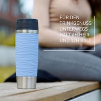 Cană Termos Emsa Travel Mug Wave 500 ml pentru Călătorii, Oțel Inoxidabil, Deschidere 360°, 6h Cald/12h Rece, 100% Etanș, Albastru Pastel, N20226 4