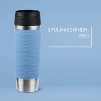 Cană Termos Emsa Travel Mug Wave 500 ml pentru Călătorii, Oțel Inoxidabil, Deschidere 360°, 6h Cald/12h Rece, 100% Etanș, Albastru Pastel, N20226 3