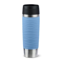 Cană Termos Emsa Travel Mug Wave 500 ml pentru Călătorii, Oțel Inoxidabil, Deschidere 360°, 6h Cald/12h Rece, 100% Etanș, Albastru Pastel, N20226 1