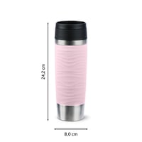Termoska Emsa Travel Mug Wave, 0,5 litra, pastelovo ružová, nehrdzavejúca oceľ, 360° otváranie na pitie, 6 h teplé a 12 h studené, 100 % nepriepustná 9