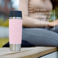 Termoska Emsa Travel Mug Wave, 0,5 litra, pastelovo ružová, nehrdzavejúca oceľ, 360° otváranie na pitie, 6 h teplé a 12 h studené, 100 % nepriepustná 4