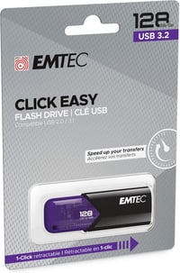 Emtec Click Easy B113 128GB USB 3.0 Pendrive Lila Memóriakártya - 128 GB 3