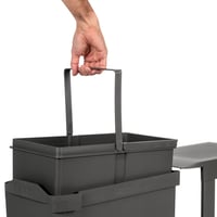 Emuca kuchynský triedič odpadu, 1 x 30 litrov, spodná montáž a automatický výsuv, oceľ a plast, antracitovo sivá 7