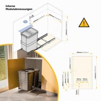 Coș de gunoi selectiv pentru bucătărie Emuca 35 L, cu fixare la bază, extracție manuală, plastic gri antracit 5