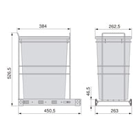 Coș de gunoi selectiv pentru bucătărie Emuca 35 L, cu fixare la bază, extracție manuală, plastic gri antracit 3