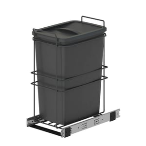 Emuca kuchynský kôš na triedený odpad 35 l, montáž na dno, manuálny výsuv, antracitovo sivý plast