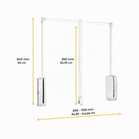 Emuca Sling lehajtható ruhaemelő szekrénybe, 830-1150 mm, fehér műanyag és acél, állítható szélesség 2