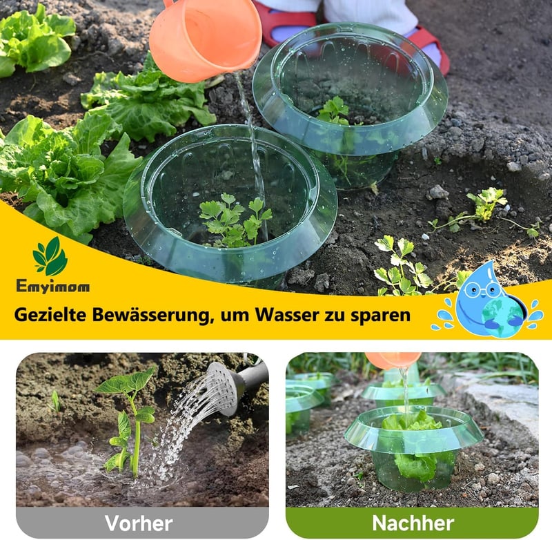 Emyimom Csigagyűrű 10db - Vegyszermentes Csigariasztó Karika Palántákhoz, Zöldségekhez - Újrahasznosított Műanyag, 24cm Átmérőjű Növényvédő  - Green 10Pieces