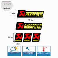 Autocolant tobă eșapament Akrapovic, vinil aluminiu laminat, rezistent la temperaturi înalte +180 grade, pentru motocicletă și mașină, Ref 2 3