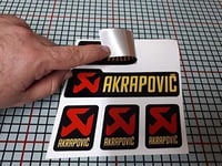 Autocolant tobă eșapament Akrapovic, vinil aluminiu laminat, rezistent la temperaturi înalte +180 grade, pentru motocicletă și mașină, Ref 2 1