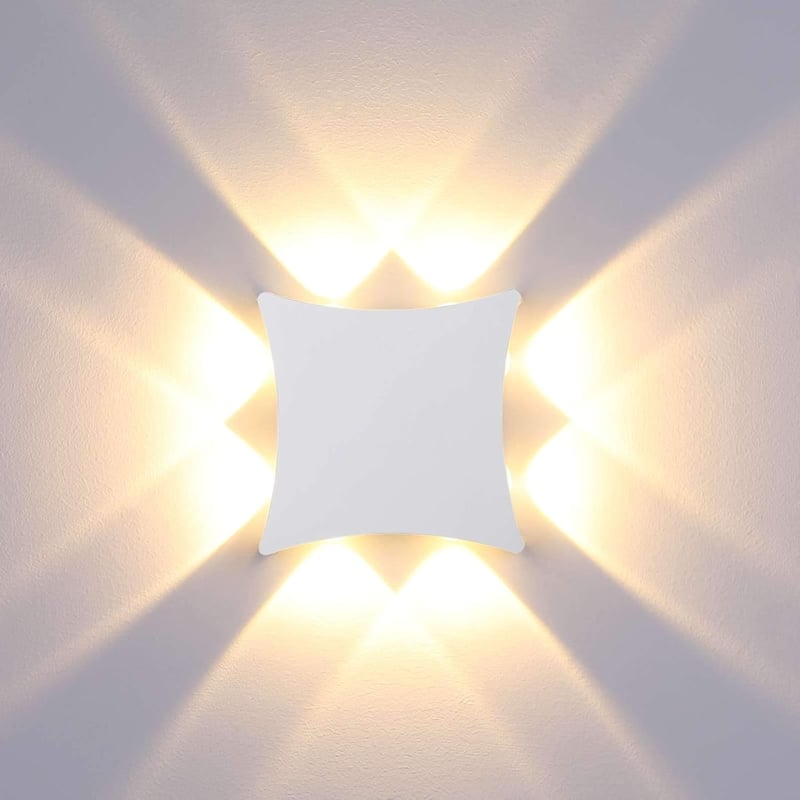 ENCOFT LED Fali Lámpa 8W IP65 Vízálló Beltéri-Kültéri Világítás - 3000K Meleg Fehér Alumínium Fényforrás Fürdőszobába, Nappaliba, Kertbe