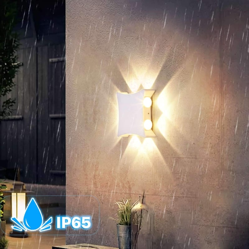 ENCOFT LED Fali Lámpa 8W IP65 Vízálló Beltéri-Kültéri Világítás - 3000K Meleg Fehér Alumínium Fényforrás Fürdőszobába, Nappaliba, Kertbe