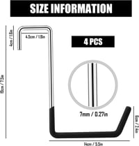 Encuryna 4 db 19 cm S-garage kampós rögzítő horog fekete S alakú akasztó bicikli létra növényekhez univerzális 4