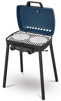 Plynový kempingový gril Enders EXPLORER II s 2 horákmi, integrovaným teplomerom, funkciou grilovania, varenia a pečenia, z nehrdzavejúcej ocele, vhodný na balkón aj na piknik. 5
