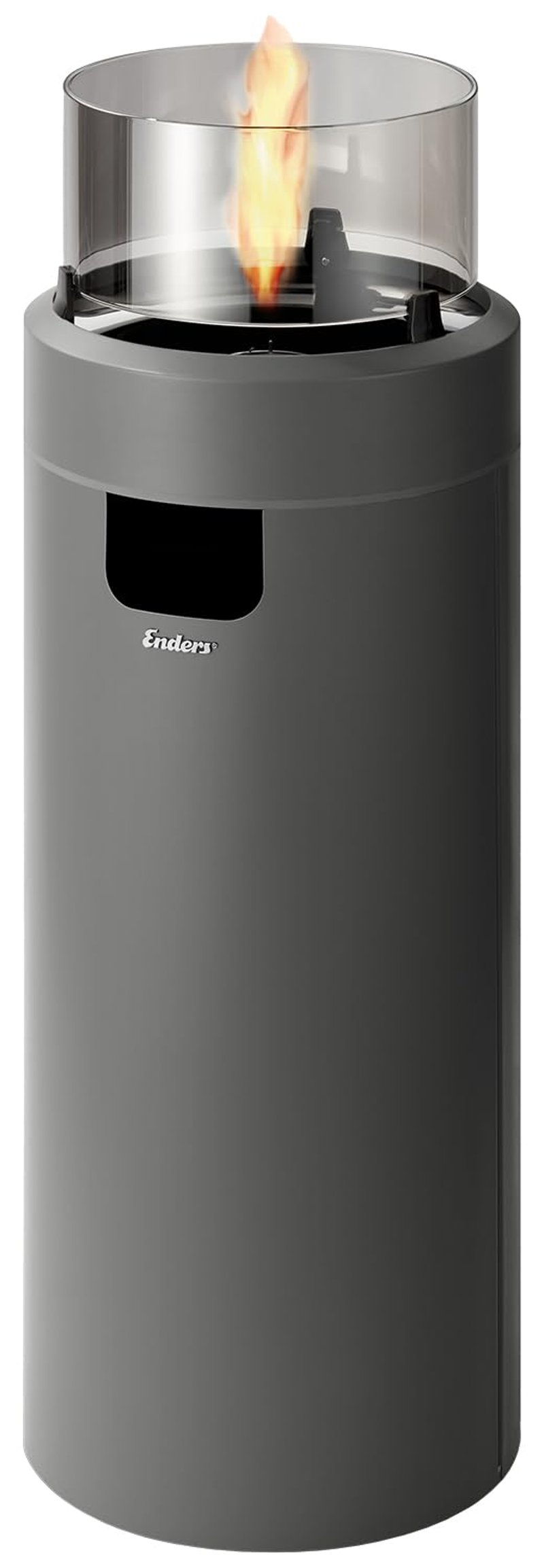 Enders Nova LED L plinski kamin za terasu s ambijentalnom rasvjetom, Eco Green tehnologijom plamenika, siva/crna
