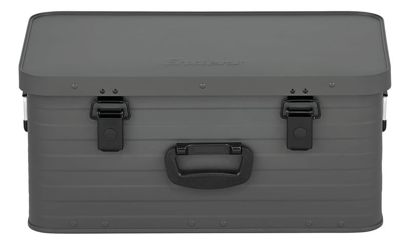 Cutie de depozitare din aluminiu Enders Toronto S, 29 litri, gri, impermeabilă și stivuibilă, cutie metalică cu capac pentru transport, grosime perete 1 mm #3885