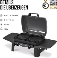 Enders Urban II Pro gázgrill, asztali grillsütő, 2 égővel, rozsdamentes acél 3