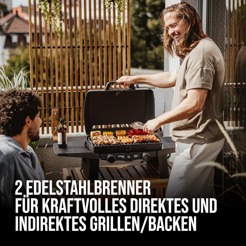Enders Urban II Pro gázgrill, asztali grillsütő, 2 égővel, rozsdamentes acél