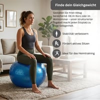 Endless Anti-Burst gymnastická lopta 65 cm – Hrubá PVC lopta na cvičenie pre fitness, pilates a tréning rovnováhy – Balančná lopta na sedenie na domáce aj profesionálne použitie v posilňovni 6