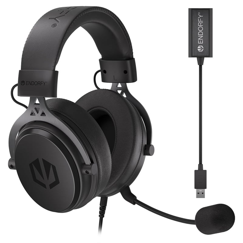Herný headset ENDORFY Viro Plus USB 7.1 Surround, 53 mm meniče, odnímateľný mikrofón s pop filtrom, USB zvuková karta, náušníky z pamäťovej peny