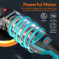 ENEACRO 1500W Elektromos Polírozógép 6 Fokozat 150-180mm Tárcsával Autó Üveg Polírozáshoz 7