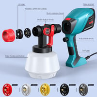 ENEACRO HVLP festékszóró rendszer 700W, 1200 ml tartállyal, 5 sárgaréz fúvókával (1-3 mm) 2