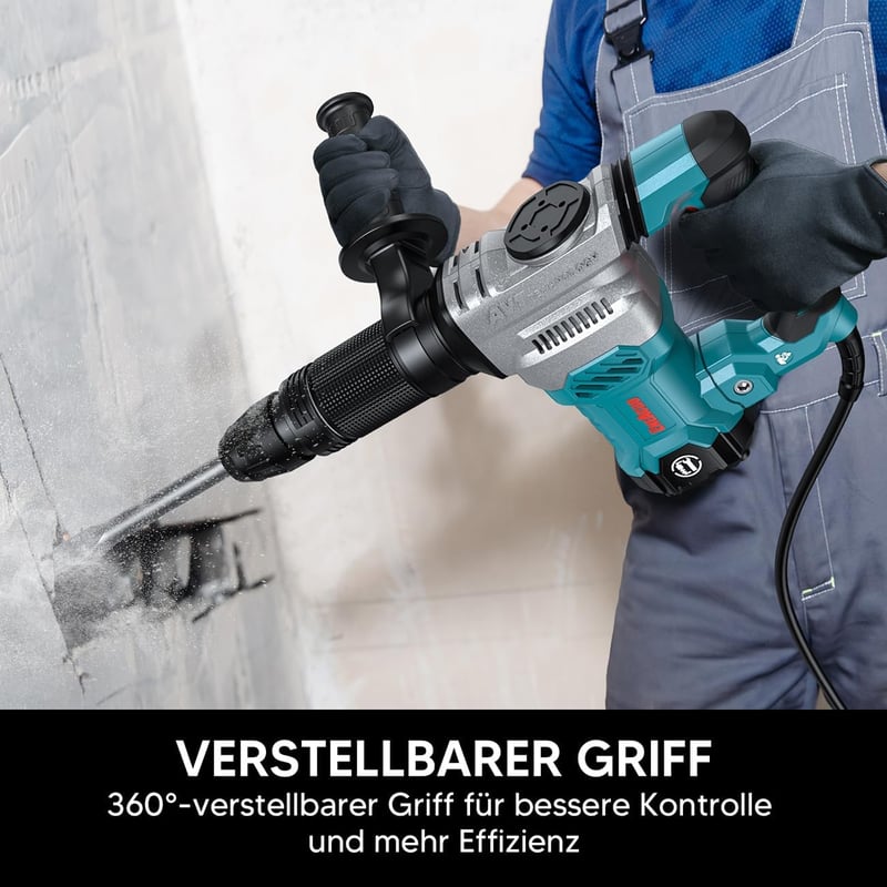ENEACRO SDS-Max Beton Vésőkalapács 1300W 20J Vibráció Kontroll Szerszámtáskával
