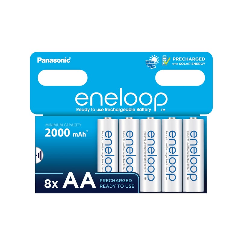 Set 8 acumulatori reîncărcabili NiMH AAA eneloop - 800 mAh, capacitate mare, tip R03