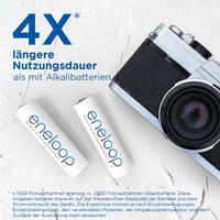 Set 8 acumulatori reîncărcabili NiMH AAA eneloop - 800 mAh, capacitate mare, tip R03 3