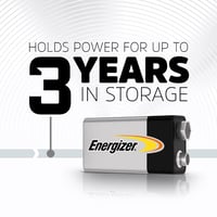 Alkalické batérie Energizer Alkaline Power 9V, balenie pre detektory dymu a elektroniku, 100% recyklovateľný obal — sada 7 ks 8