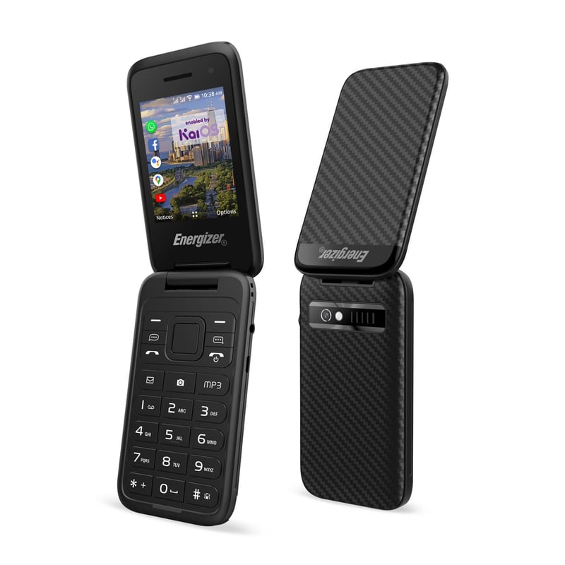 Mobilný telefón Energizer E282SC 4G s vyklápacou konštrukciou pre seniorov, voľný na všetky siete – Dual SIM (Nano SIM) – 1400 mAh – 2 Mpx fotoaparát – 4 GB – čierny