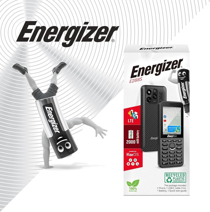 Energizer E288S 4G Mobiltelefon KaiOS 2,8" Dual SIM GPS WiFi Fekete