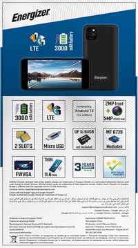 Energizer U506S Okostelefon 5" Kijelző 2GB RAM 32GB Tár Android 13 Fekete 6