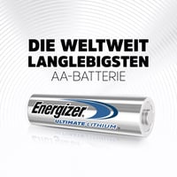 Lítiové ceruzkové batérie (AA) Energizer Ultimate Lithium, 1,5 V, odolné voči vytečeniu, životnosť 25 rokov, 3 ks (z originálneho balenia) 6